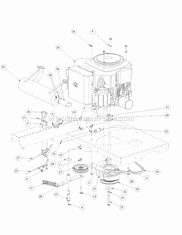 Kohler Engine Assembly Diagram and Parts List for M50-KHS 53AB5BBP750-23HP-OHV Cub Cadet Lawn Tractor